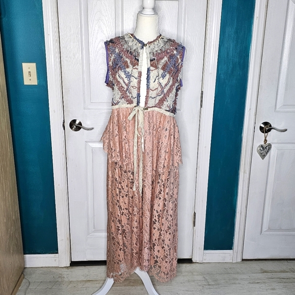 Sleeveless Duster Handmade Upcycled Long Cardigan Small-Medium - Picture 12 of 14